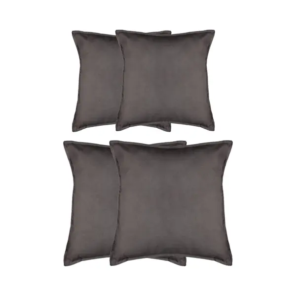 Atmosphera Bank/sierkussens Sophia - Set 4x - Donkergrijs - Polyester - Met Rits - In 2 Formaten thumbnail
