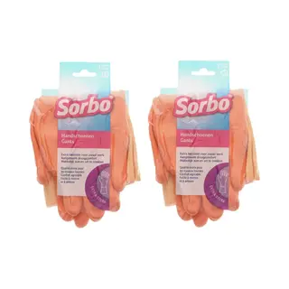 Sorbo Huishoudhandschoenen - 2x - Maat M - Oranje - Extra Sterk - Schoonmaakhandschoenen