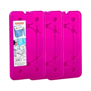 Plasticforte Koelelementen 450 Gram - 3x - 14 X 25 X 1 Cm - Roze - Voor Koelbox En Koeltas