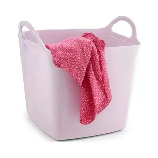 Plasticforte Kuip/emmer/wasmand - Flexibel - Roze - 27 Liter - Vierkant - Kunststof - 36 X 34 X 37 Cm