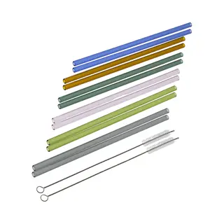 Hi Rietjes Recht - Set 12x - Glas - Met Rager - Gekleurd - 23 Cm