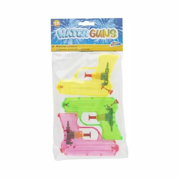Grafix Waterpistooltje/waterpistool - 3x - Klein Model - 11 Cm - Geel/groen/roze thumbnail