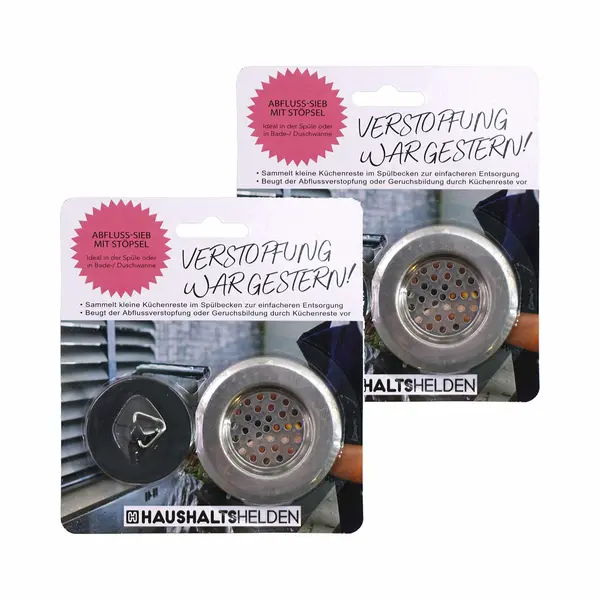 Haushaltshelden Gootsteen Set Incl Gootsteenfilter En Afvoerstop - 2x - Rvs thumbnail
