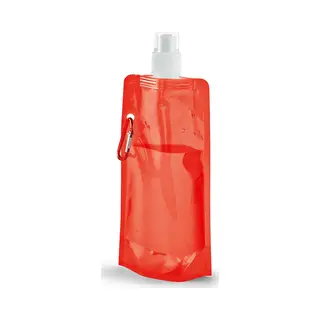 Opvouwbare Waterfles - Oranje - Kunststof - 460 Ml - Schroefdop - Karabijnhaak - Waterzak
