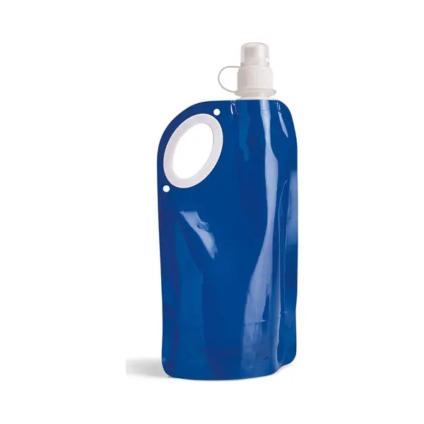 Waterfles/drinkfles/sportbidon Opvouwbaar - Blauw - Kunststof - 770 Ml - Schroefdop - Waterzak thumbnail