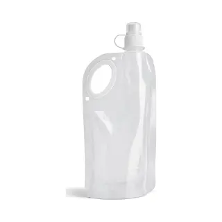 Waterfles/drinkfles/sportbidon Opvouwbaar - Wit - Kunststof - 770 Ml - Schroefdop - Waterzak