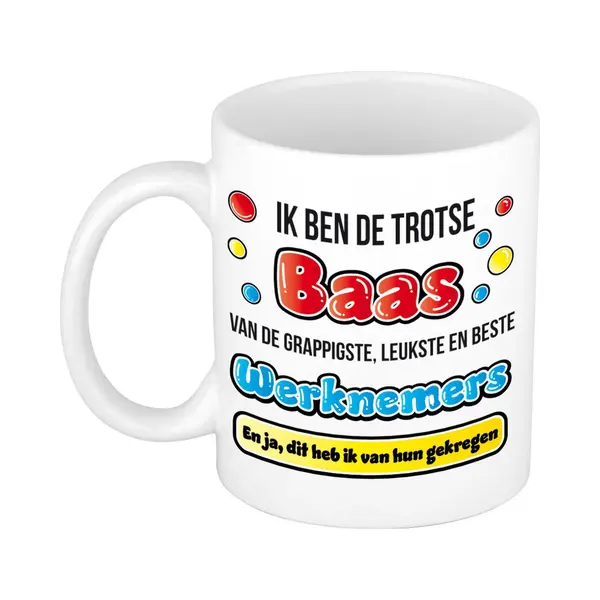 Bellatio Decorations Cadeau Mok Voor Baas - Grappig - Keramiek - 300 Ml thumbnail