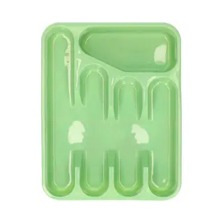 Excellent Houseware Bestekbak/keuken Organizer - 5-Vaks - Groen - 33, 5 X 26, 5 X 3, 5 Cm