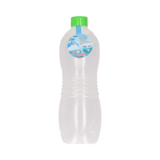 Plasticforte Drinkfles/waterfles/bidon - 1500 Ml - Transparant/groen - Kunststof