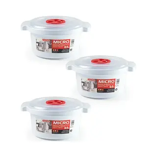 Plasticforte Plastic Forte Magnetronschaal - 3x - Deksel/ventiel - 500 Ml - Wit - Kunststof - Bpa Vrij