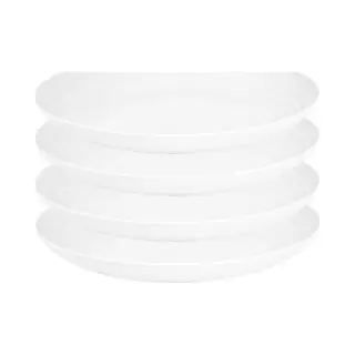 PlasticForte Rond Bord/camping Bord - 4x - D22 Cm - Ivoor Wit - Kunststof