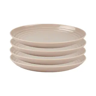 PlasticForte Rond Bord/camping Bord - 4x - D22 Cm - Beige - Kunststof