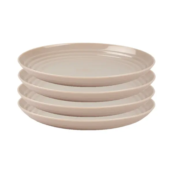 PlasticForte Rond Bord/camping Bord - 4x - D22 Cm - Beige - Kunststof thumbnail