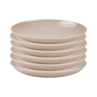 PlasticForte Rond Diner Bord/camping Bord - 6x - D25 Cm - Beige - Kunststof - Onbreekbaar