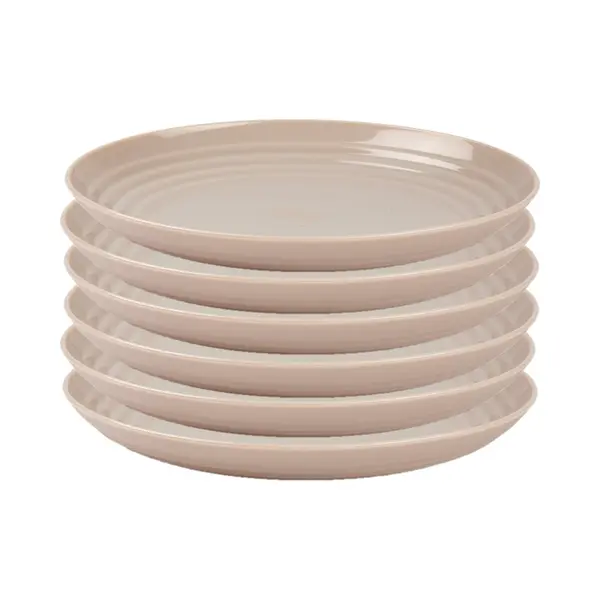 PlasticForte Rond Diner Bord/camping Bord - 6x - D25 Cm - Beige - Kunststof - Onbreekbaar thumbnail