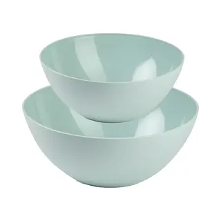 Plasticforte Voedsel Serveer Schalen Set - 2x Stuks - Mintgroen - Kunststof - Dia 23 En 26 Cm