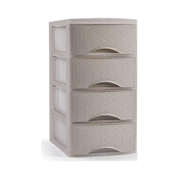 Plasticforte Ladeblokje/bureau Organizer Met 4 Lades - Beige - H34 X B18 X D25 Cm thumbnail