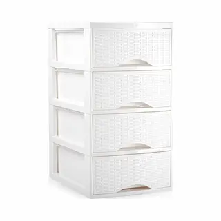 Plasticforte Ladeblokje/bureau Organizer Met 4x Lades - Wit - L24 X B18 X H34 Cm