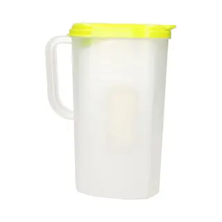 Plasticforte Waterkan Met Deksel - 2 Liter - Limegroen/ Transparant - Kunststof - Smalle Schenkkan Die In De Koelkastdeur Past