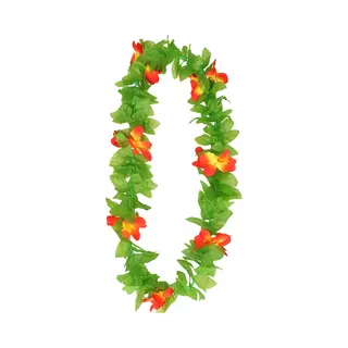 Boland Hawaii Krans/slinger - Tropische Kleuren Mix Groen/rood/geel - Bloemen Hals Slingers - Party Verkleed Accessoires
