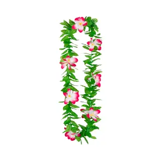 Boland Hawaii Krans/slinger - Tropische Kleuren Mix Groen/roze - Bloemen Hals Slingers - Party Verkleed Accessoires