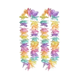 Boland Hawaii Krans/slinger - 2x - Tropische/zomerse Kleuren Mix - Bloemen Hals Slingers