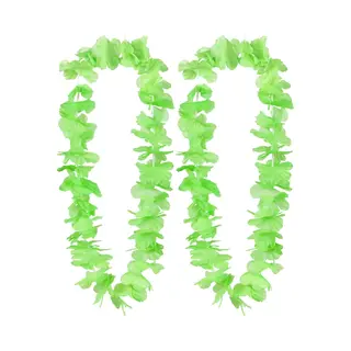 Boland Hawaii Krans/slinger - 2x - Tropische Kleuren Groen - Bloemen Hals Slingers