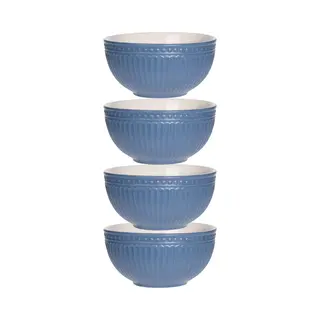 Excellent Houseware Soepkommen/serveer Schaaltjes - 4x - Roman Style - D14 X H7 Cm - Nacht Blauw