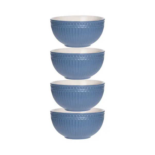 Excellent Houseware Soepkommen/serveer Schaaltjes - 4x - Roman Style - D14 X H7 Cm - Nacht Blauw thumbnail