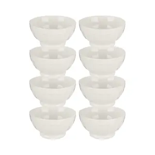 Vivalto Kommetjes/serveer Schaaltjes/soepkommen - 8x - Osaka - Porselein - D13.5 X H7 Cm - Ivoor Wit - Stapelbaar