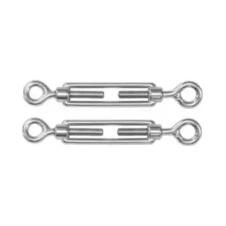 Dulimex Spanschroeven/draadspanner Met Oog/oog - 2x - 5cm - Verzinkt Zamak - 50kg - M5 Schroefdraad