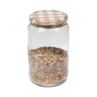 Hega Hogar Weckpot/voorraadpot Classico - 750 Ml - Kunststof - Draaideksel - Beige - D8 X H14 Cm