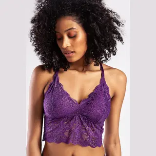 Bralette Purple-Daisy Vrouwen Bustier-(BR1005-1) - Maat Xl - Paars