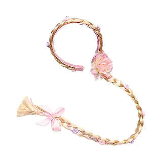 Joyakids Joya Kids® Lange Blonde Vlecht | Prinses Haarband | Speelgoed Meisjes | Haar | Prinsessen Verkleedkleding | Carnavalskleding Meisjes | Lila