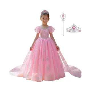Joyakids Joya Kids® Roze Prinses Jurk | Luxe Verkleedjurk | Prinsessenjurk Meisje | Verkleedkleren Meisje | Prinsessen Verkleedkleding | Carnavalskleding