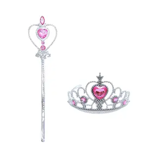 Joyakids Joya Kids® Prinsessen Accessoireset | Set Van 2 | Kroon Met Toverstaf Set | Verkleedkleding Meisje | Roze