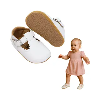 Joyakids Joya Kids® Baby Schoentjes Wit Meisje | Witte Kinderschoenen Met Rubberen Zool | Zomer En Winter Schoentjes Meisjes | Eerste Stapjes | Anti-Slip Zool