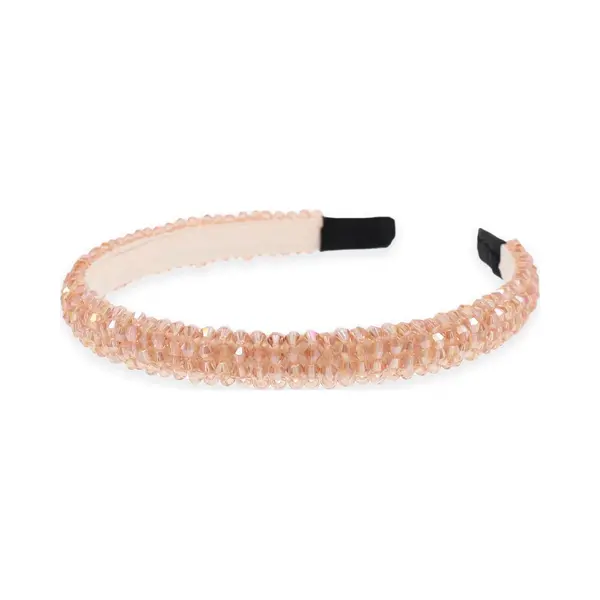 Lajetti Glitter Haarband Oudroze - Strass Diadeem Bruiloft thumbnail