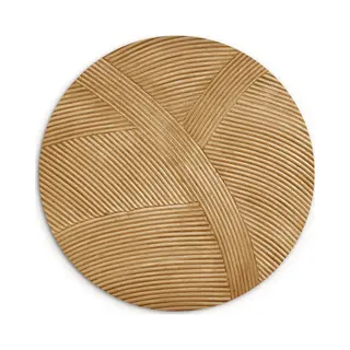 WallCircle® Wandcirkel 140 X 140 Cm - Muurcirkel Structuur - Natuur - Rotan Kunst - Natuurlijk Modern - Muurdecoratie Woonkamer - Wanddecoratie