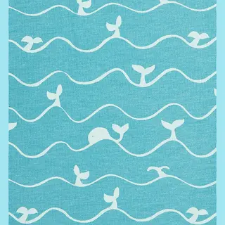 Little Label - Zomer Pyjama - Aqua Groen Walvis - Bio Katoen - 4Y/98-104