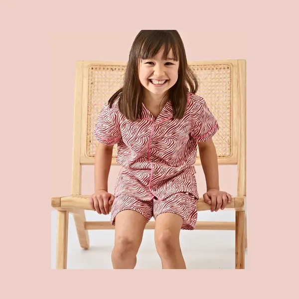 Little Label - Klassieke Zomer Pyjama - Roze Zebra - Bio Katoen - 16Y/170-176 thumbnail