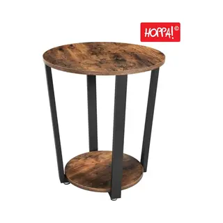 Hoppa! - Bijzettafel - Bruin/Zwart - Metaal - 51 X 51 X 58 Cm (L X D X H)