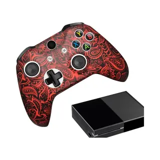Gadgetpoint - Hoesjes & Skins Voor Xbox One - Performance Gaming Case - Soft Grip Covers - Anti-Slip Controller Accessoires - Tattoo - Rood