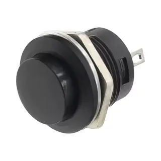 Pulsschakelaar Off-(On) ⌀16mm - 250VV/3A - No (Normally Open) - Inbouw - R13-507 - Zwart