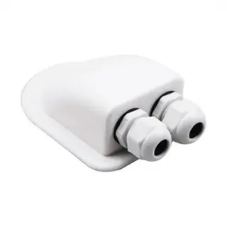 Dubbele Dakdoorvoer Voor Zonnepaneel - Waterdicht - Dubbel - Wit - Geschikt Voor Caravan, Camper & Boot