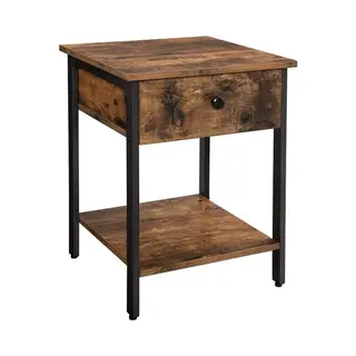 Mazazu Mira Home - Bijzettafel - Nachtkastje - Bruin - Hout - 40 X 55 X 40 Cm