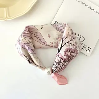 Sjaaltje - Scarf- Accessories - Dames- Bandana's- Halsdoek - Imitatie Zijde- Roze - Magneet - Parel
