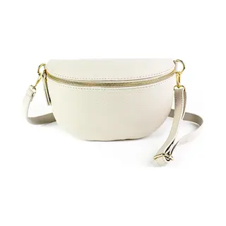 Leren Dames Heuptas | Bumbag | Made In Italy | Beige | Medium | 25cm X 16cm X 7cm | Echt Leer