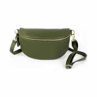 Leren Dames Heuptas | Bumbag | Made In Italy | Olijfgroen | Medium | 25cm X 16cm X 7cm | Echt Leer
