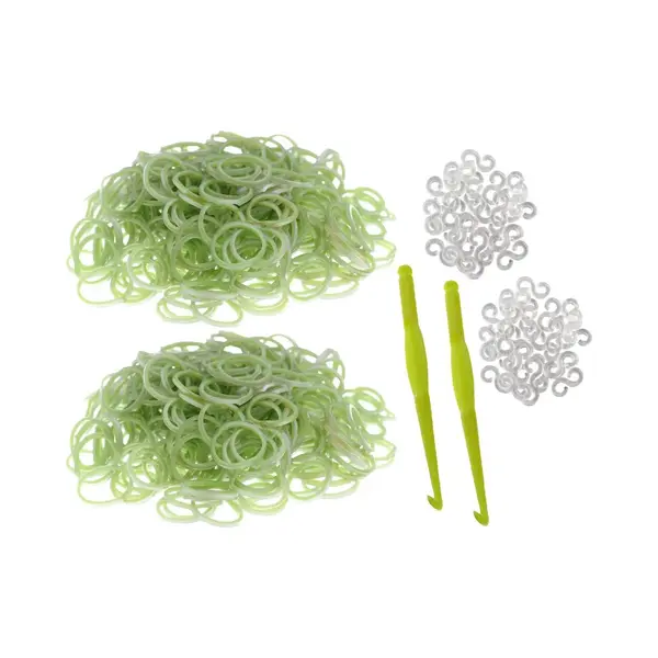 Behave - 600 Loombandjes - Grijs-Groen - Met Weefhaken & S-clips - Latexvrij - Creatief Speelplezier thumbnail